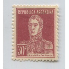 ARGENTINA 1924 GJ 619 PAPEL RAYADO ESTAMPILLA NUEVA CON GOMA U$ 25 RARA